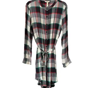 Matilda‎ Jane Womens Shirt Dress Coming To Town Red Green Plaid Large Christmas